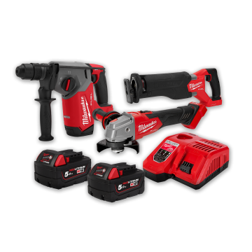 18V鋰電無碳刷鎚鑽砂輪機軍刀組